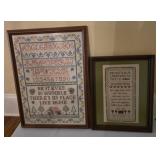 Two Framed Cross Stitches