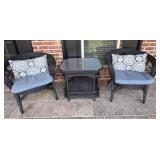 Three Piece Wicker Set with Cushions