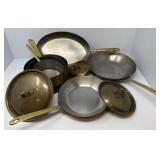 Paul Revere Cookware Six Pots/Pans, Three Lids