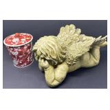 Angel Decor and Tin Container