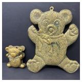 Brass Teddy Beat Clip and Trivet