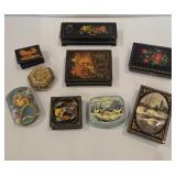 Collection of  Lacquer Trinket Boxes