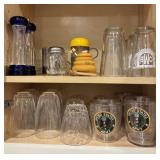 Glassware and Acrylic Salt and Pepper Mills