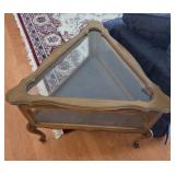 Triangular Glass Display End Table