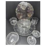 Assortment of Glass Serving Plates and Bowls