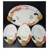 Italian Seafood Decor Serving Tray and Plates