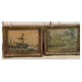 Vintage Framed Landscape Replica Painting