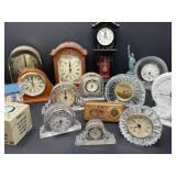 Wood and Cut Glass Desk Clocks