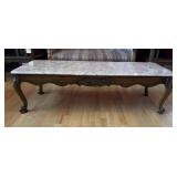 French Provincial Style Marble Top Coffee Table