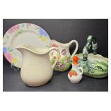 Spring Pitcher and Assorted Ceramics