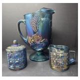 Carnival Glass Harvest Grape Iridescent Pitcher