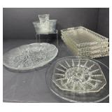 Vintage Luncheon Trays, Glass Plates and Bowls