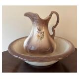 Vintage Wash Basin and Pitcher