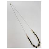 14K Gold Chain with Jade and Gold Colored Balls