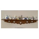 Wooden Shelf with Ceramic Ducks and Cats