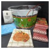Halloween Bowl and Assortment of Paper Napkins