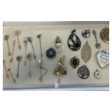 Costume Jewelry Stick Pins and Pendants