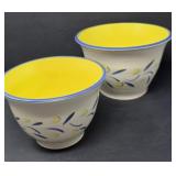 Blue and Yellow Ceramic Mixing Bowls