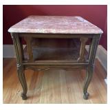 French Provincial Style Marble Top Side Table