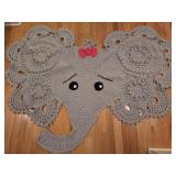 Handmade Crocheted Afghan, Elephant Pattern