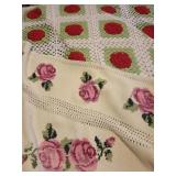 Handmade Crocheted Lap Afghan, Rose Pattern B