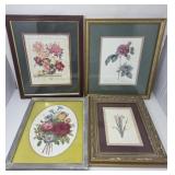Assortment of Framed Floral Prints