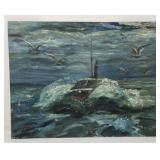 Original Oil Ocean Scene by Miner