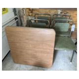 Metal Frame Chairs and Folding Card Table