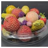 Vintage Sequined and Beaded Fruit in Bowl