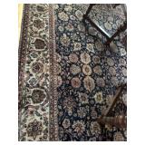 Traditional Navy and Ivory Floral Rug