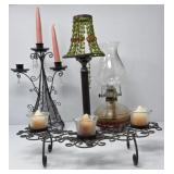 Candle Holders and Oil Lamp