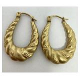 14K Oval Hoop Earrings