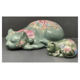 Cloisonné Style Cat with Kitten