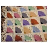 Handmade Crocheted Lap Afghan, Fan Pattern
