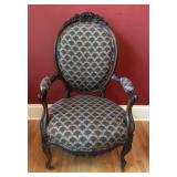 Victorian Carved Walnut Chair A
