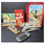 Vintage Nut Crackers, Tin, Tray, Fry Cutters