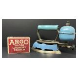 Coleman Model 4A Blue Enamel Gas Iron