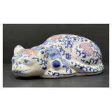 Blue and White Chinoiserie Cat