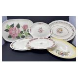 Six Floral Platters