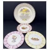 Decorative Pie Pan & Three Plates