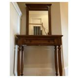 Wood Console Table with Mirror