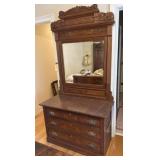 Wooden Dresser with Mirror