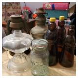 Vintage Bottles and Lanterns