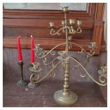 Brass Candelabra and Candleholders