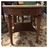Wood Table With Marble Top