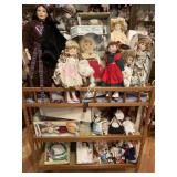 Collection of  Porcelain Dolls and More