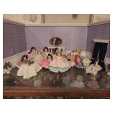 Madame Alexander Dolls and Wooden Backdrop