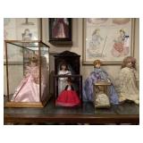 Collectable Dolls in Display  Cases