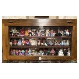 Display Case and Collectible Small Dolls