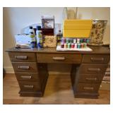 Sewing Machine Cabinet and Sewing Supplies